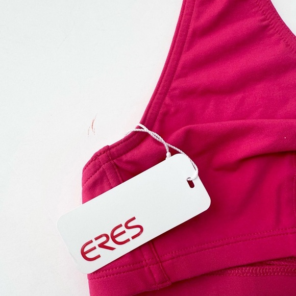 NWT ERES “Pop Roller” Button Detailed Halter Bikini Top Fuchsia Pink Full Cup - Picture 9 of 16